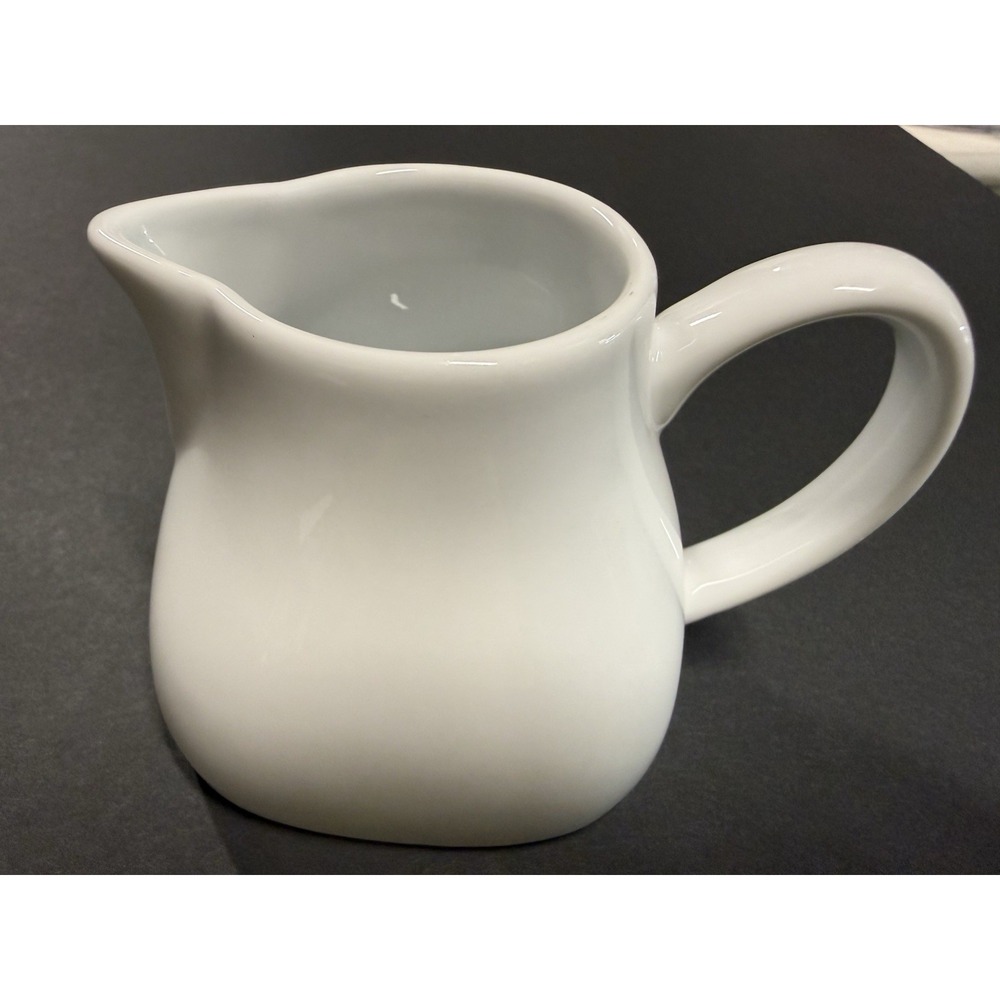 Pier 1 White Ceramic Creamer Pitcher 3.25"‎ X 5" Cottage Core